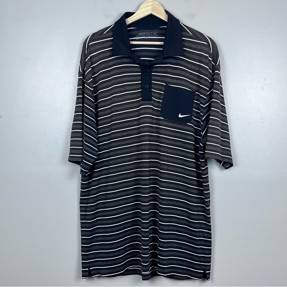 Nike Golf Men's Dri-Fit Striped Perfromance Pocket Polo 3813260010 Size M; Sport